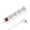 4-way power strip, 5m cable, with switch, white, URZ3574-5 - 1