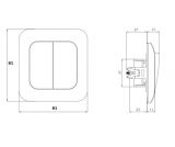 Double Electrical Switch, 250 V/AC, 16 A, White - 2 - Vikiwat Double Electrical Switch, 250 V/AC, 16 A, White - 2
