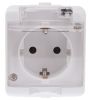 Power Electrical Socket, LK7202, 250 VAC, 16 A, white, protective cover - 1