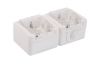 Double electrical outlet Schuco, LK72221P, 250VAC, 16A, white, IP54, outdoor installation - 2