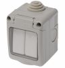 Double electrical switch, 250 V/AC, 16 A, white, LEXA LK34525, surface mount
