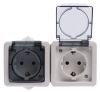 Double electrical outlet Schuco, LK72221P, 250VAC, 16A, white, IP54, outdoor installation - 1