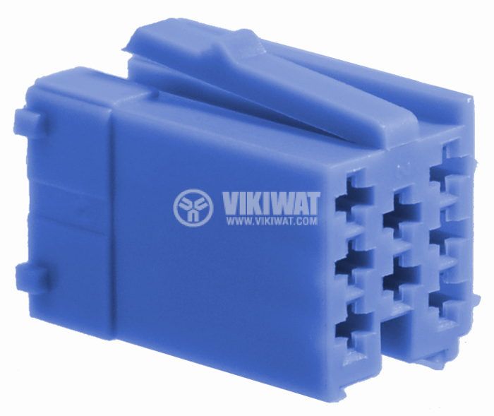 8-pin Mini-ISO socket, blue with individual contacts