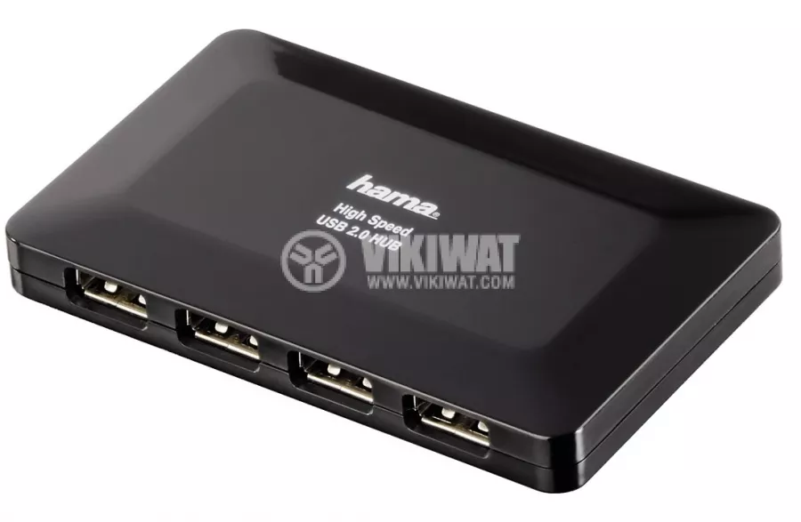 USB 4 ports, HAMA-78472, black, - VIKIWAT
