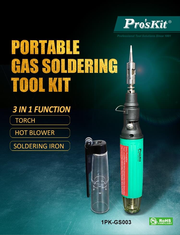 Gas soldering iron, adjustable, 30~70W, 400 °C, 1PK-GS003, PRO'S KIT