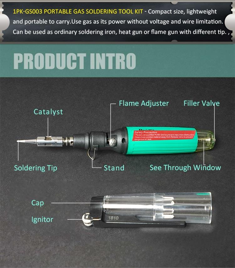 Газов поялник, регулируем, 30~70W, 400 °C, 1PK-GS003, PRO'S KIT