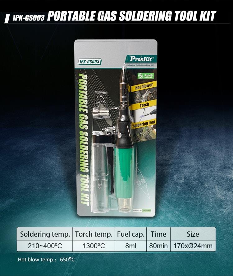 Газов поялник, регулируем, 30~70W, 400 °C, 1PK-GS003, PRO'S KIT