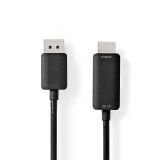 DisplayPort кабел, DisplayPort-HDMI, 2m, черен, 4K 60Hz, NEDIS