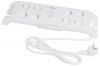 8-way power strip Schuko 45 ° with protection and switch - 1