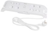8-way Power strip with surge protection, 2m cord, white, with switch, Philips