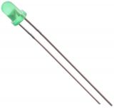 LED diode, f3 mm, green, 90 mcd