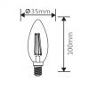 LED filament bulb, 4W, E14, C35, 230VAC, 400lm, 3000K, warm white, candle, BA38-0410 - 5