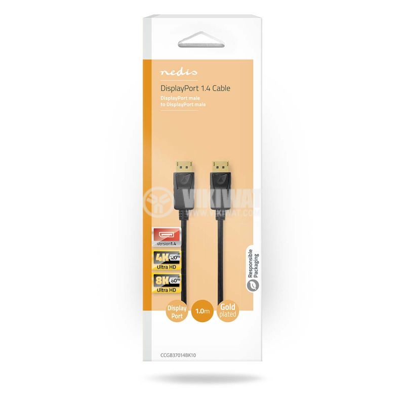 Cable DisplayPort/m - DisplayPort/m, 1m, CCGB37014BK10 - 3 - Vikiwat Cable DisplayPort/m - DisplayPort/m, 1m, CCGB37014BK10 - 3