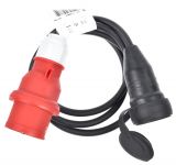 Schuko plug adapter, CEE plug 400 VAC / 16A 5Pin, 1.5m, IP44