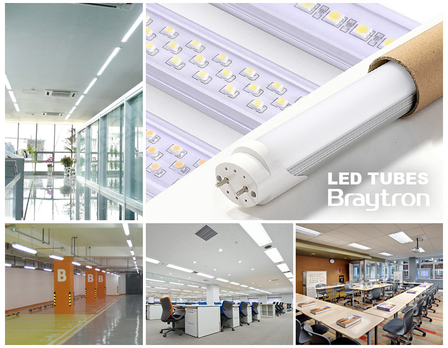 LED tube, 600mm, 9W, 220VAC, 900lm, 3000K, warm white, G13, T8