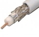 Коаксиален кабел RG6, стомана CCS, бял