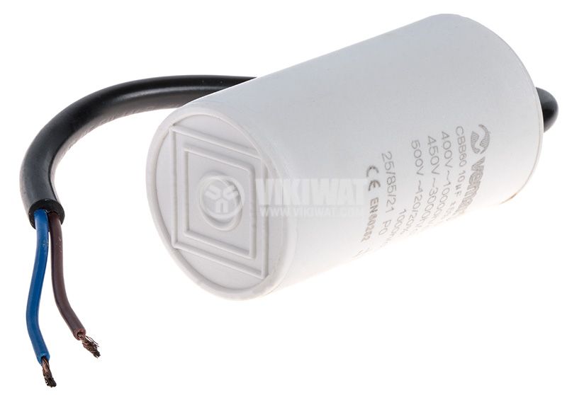 thumbnail image 2 of 2pcs CBB60 Capacitor – 10uF 450V AC Max, 250V AC Rated, 33x64mm 2 of 6