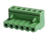Female TERMINAL BLOCK WITH INSULATING BARRIERS, 6 PINS, 15A