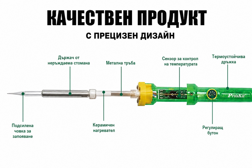 Нагревателен поялник, регулируем, 230VAC, 80W, SI-131B, PRO'S KIT