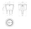 Rocker превключвател, 2 позиции, OFF-ON, 6A/250VAC, отвор ф20mm, 3 извода - 2