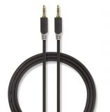 Аудио AUX кабел, stereo 3.5mm/M - stereo 3.5mm/M, 5m, антрацит