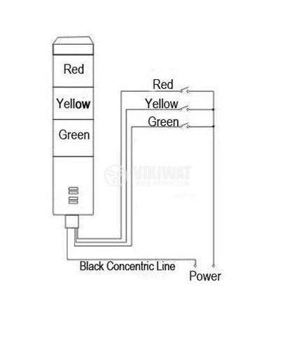 Сигнална колона, LTA205-3Т, 24 VDC, 5 W, червен/жълт/зелен цвят - 4