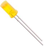 LED diode, f5x10mm mm, yellow, 200 mcd