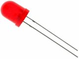 LED diode, Ф8 mm, red, 640nm, 450-500mcd, diffused