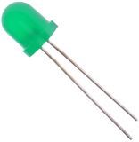 LED diode, diffused, f8 mm, green, 400 mcd