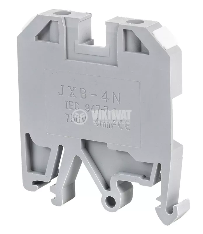 Terminal block JXB-4N 4mm2 grey DIN rail mounting