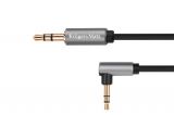 Cable plug stereo 3.5mm M, stereo 3.5mm М, 1.8m, black, angle, KM1233, Kruger&Matz