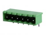 PCB TERMINAL BLOCK WITH INSULATING BARRIERS, 6 PINS, 15A, FOR PRINTED MOUNTING