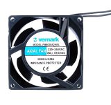 Fan, 230VAC, 80x80x38mm, 14W, with bearing, 44m3/h, VM8038A2HBL