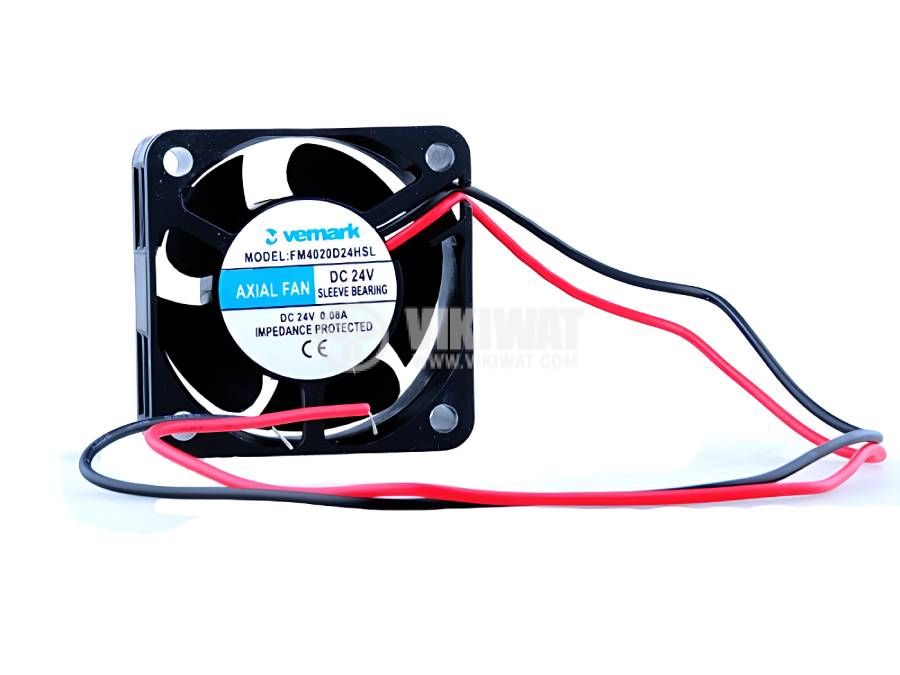 Fan, 24VDC, 40x40x20mm, 1.92W, with sleeve, 50m3 / h, VM4020D24HSL 
 - Vikiwat Fan, 24VDC, 40x40x20mm, 1.92W, with sleeve, 50m3 / h, VM4020D24HSL