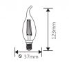 LED filament bulb 4W, E14, C37, 220VAC, 400lm, 3000K, BA35-00410 - 5