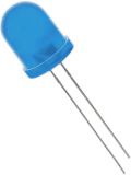 LED diode, Ф10 mm, blue, diffused
