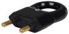 Black mains plug with ring legrand  050163, 6А - 2