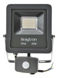 LED прожектор със сензор 30W, 220VAC, 2400lm, 3000K, топлобял, IP44, влагозащитен, SLIM, BT61-23002