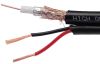 Coaxial cable, RG59+2x0.50mm2, copper, black, 2 power wires