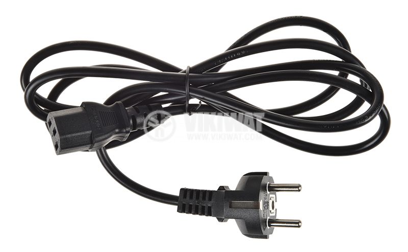Power cable 3x0.75mm2 2m schuko-IEC-320-C13 black