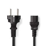 Power Cord for PC, 3x0.75mm2, 3m, black, straight schuko male, CEGP10030BK30, NEDIS