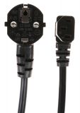 Захранващ кабел 3x1mm2, 3m, шуко Г-образно, черен, PVC