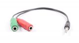 STEREO AUDIO ADAPTER DETECH, 3.5MM MALE - 2 X 3.5MM FEMALE, BLACK - 2 - Vikiwat STEREO AUDIO ADAPTER DETECH, 3.5MM MALE - 2 X 3.5MM FEMALE, BLACK - 2