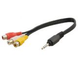 Cable, Jack 3.5 M-3xRCA F, 0.1 m