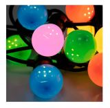 Светеща коледна украса тип въже с топки, 6m, 50LEDs, 6W, цветни RGB, IP44
