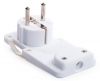 Triple plug type Shuko, 250VAC, 16A, 90 °, PVC, White, Rectangular - 3