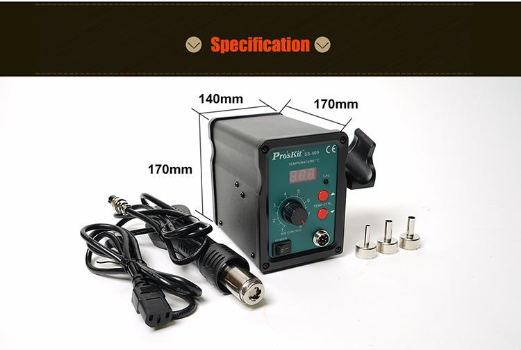 Hot air station, 700W, 100-450°C, SS-969B, PRO'S KIT