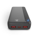 Външна батерия, Power Bank, USB/USB Type-C, 20000mAh, Quick Charge 20W, NEDIS PBKPD20W225BK