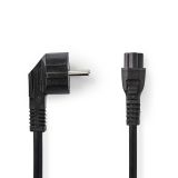 Power cable 3x0.75mm2, schuko-IEC-320-C5, 2m, black, PVC