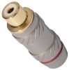 Connector, RCA, F, grey with red tape